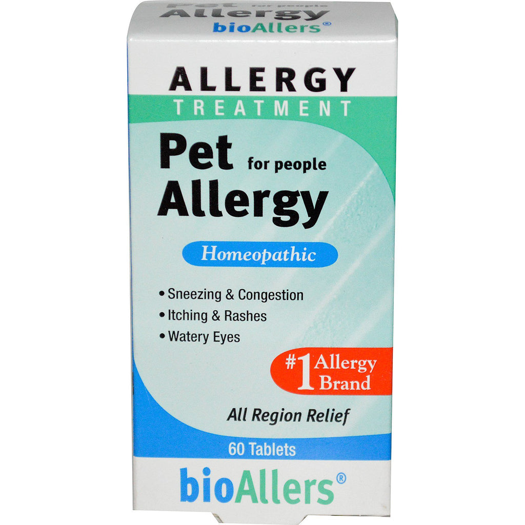 NatraBio, bioAllers, Allergibehandling, Husdjursallergi för människor, 60 tabletter