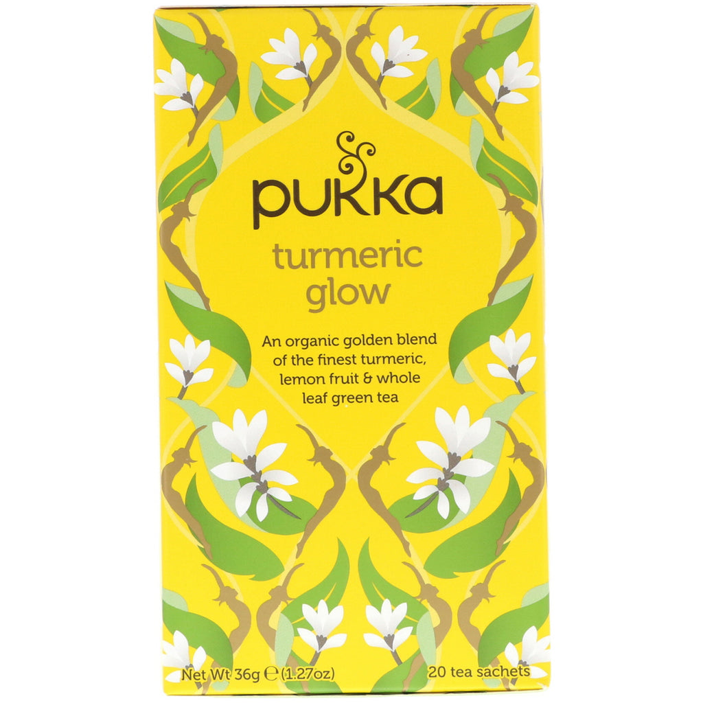 Pukka Herbs, شاي الكركم المتوهج، 20 كيس شاي، 1.27 أونصة (36 جم)