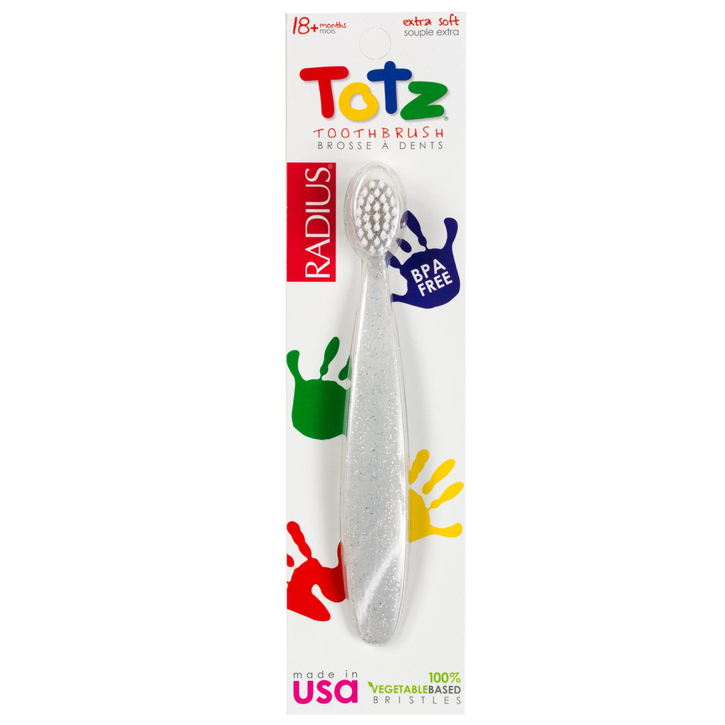 RADIUS, Totz Toothbrush, 18 + Months, Extra Soft, Clear Sparkle