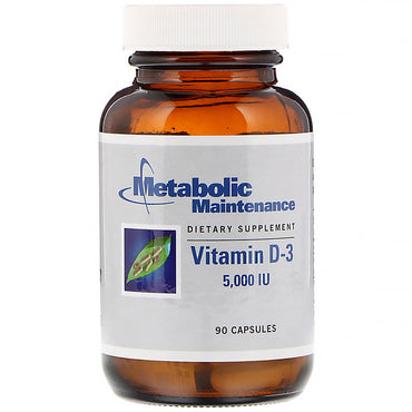 Metabolsk vedlikehold, vitamin d-3, 5000 iu, 90 kapsler