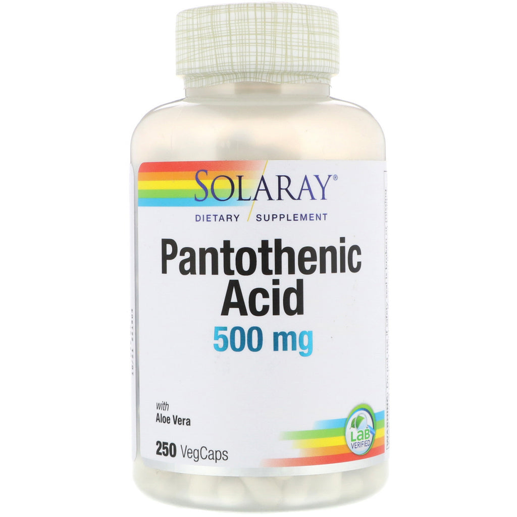 Solaray, pantotensyre, 500 mg, 250 VegCaps