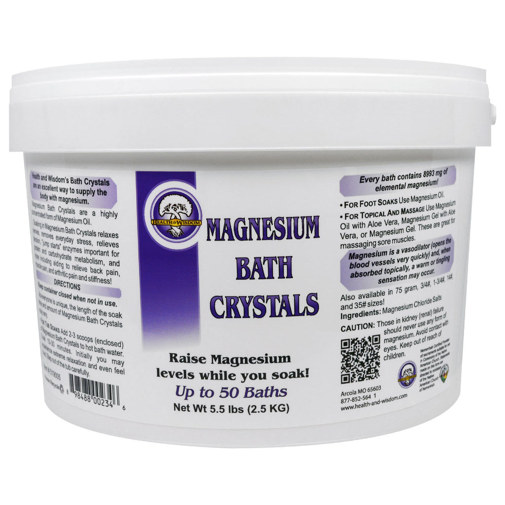 Health and Wisdom Inc., Magnesium Bath Crystals, 5.5 lbs (2.5 kg)