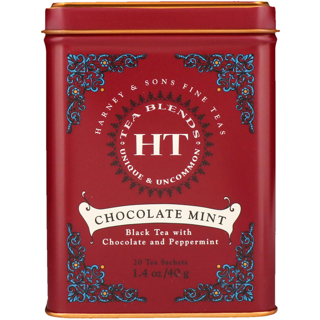 Harney & Sons, Chocolate Mint, 20 Tea Sachets, 1.4 oz (40 g)