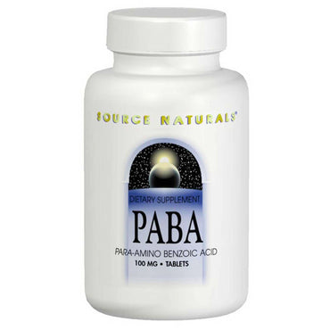 Source Naturals, PABA, 100 mg, 250 comprimés