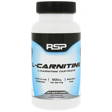 RSP Nutrition、L-カルニチン、500 mg、60 カプセル