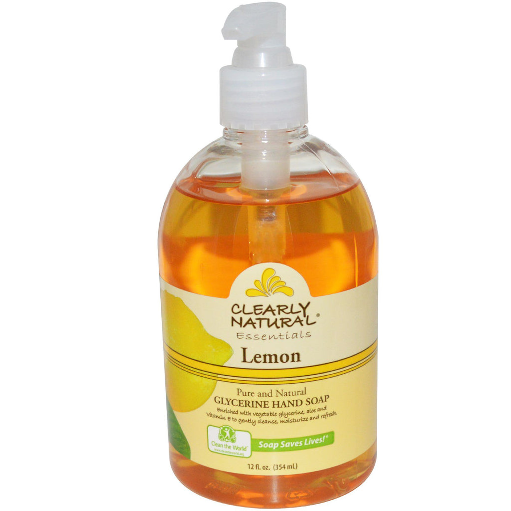 Clearly Natural, Essentials, Glycerine Hand Soap, Lemon, 12 fl oz (354 ml)
