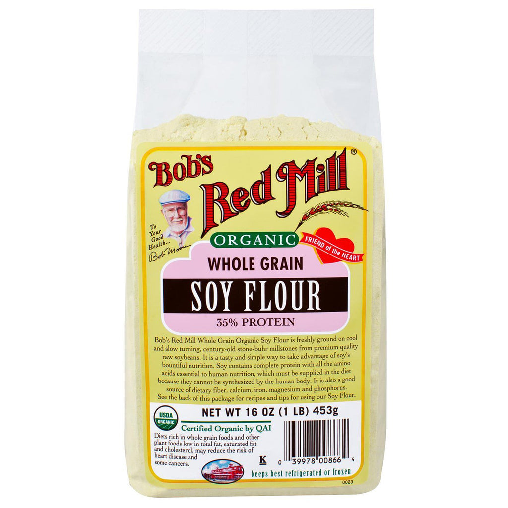 Bob's Red Mill, Farinha de Soja Integral, 453 g (16 onças)