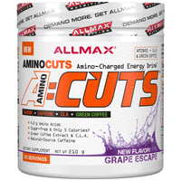 ALLMAX Nutrition, AMINOCUTS (ACUTS), Weight-Loss BCAA (CLA + Taurine + Green Coffee), Grape Escape, 210 g