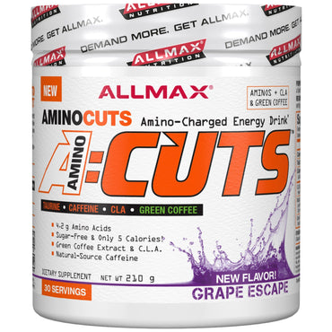 ALLMAX Nutrition, أمينوكوتس (ACUTS)، أحماض أمينية متشعبة السلسلة (CLA + توراين + قهوة خضراء) لإنقاص الوزن، 210 جم