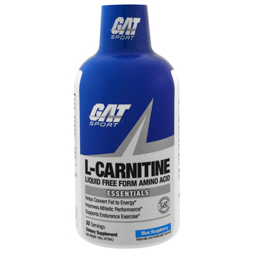 GAT, L-carnitina, aminoácido en forma líquida libre, frambuesa azul, 16 oz (473 ml)