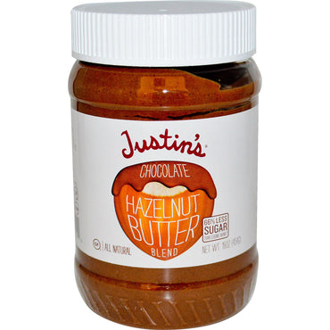 Justin's Nut Butter, Mistura de Manteiga de Chocolate e Avelã, 454 g (16 oz)
