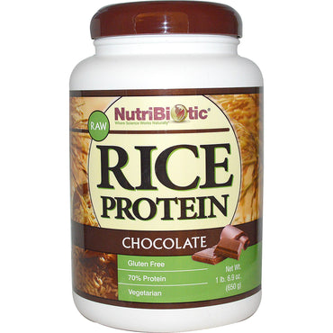 NutriBiotic, Proteína de arroz crudo, chocolate, 1 libra 6,9 oz (650 g)
