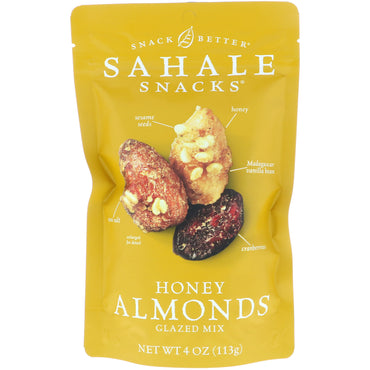Sahale Snacks, Mistura Glaceada, Mel e Amêndoas, 4 oz (113 g)