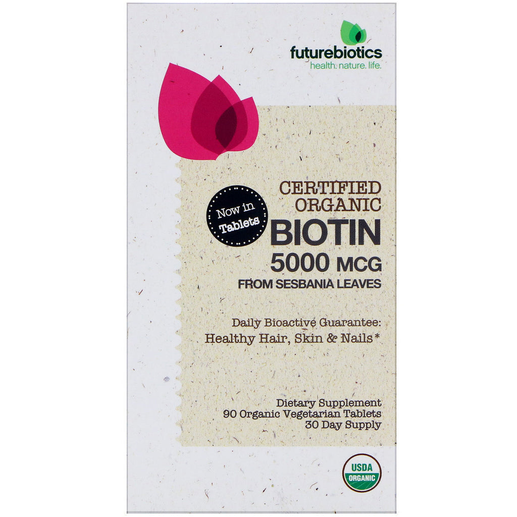 FutureBiotics, gecertificeerde biotine, 5000 mcg, 90 vegetarische tabletten