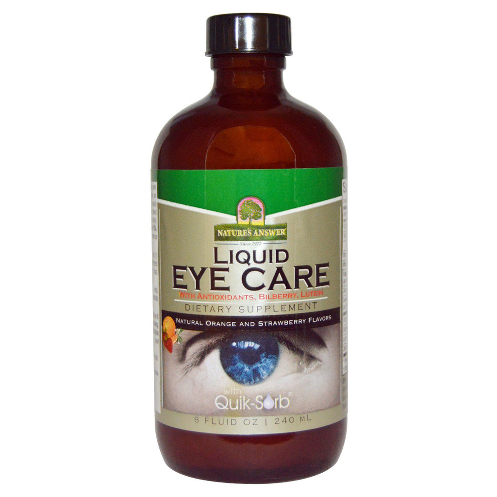 Nature's Answer, Płynna pielęgnacja oczu, Naturalny aromat pomarańczy i truskawek, 8 uncji (240 ml)