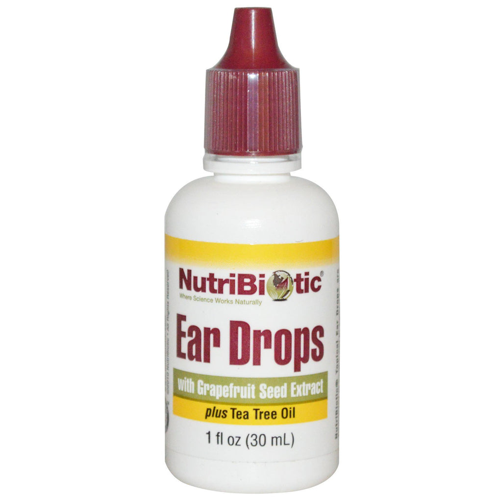 NutriBiotic, טיפות אוזניים עם תמצית זרעי אשכוליות, 1 fl oz (30 מ"ל)