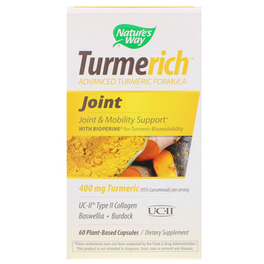 Nature's Way, Turmerich, Joint, 400 mg, 60 plantebaserede kapsler