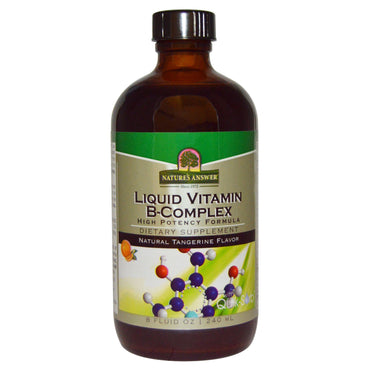 Nature's Answer, complex de vitamina B lichid, aromă naturală de mandarine, 8 fl oz (240 ml)