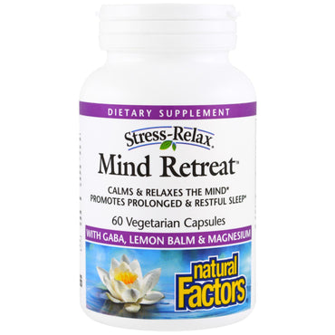 Natural Factors, Relajación del estrés, Retiro mental, 60 cápsulas vegetales