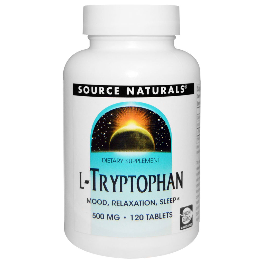 Source Naturals, L-tryptophane, 500 mg, 120 comprimés