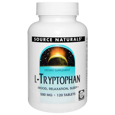Source Naturals, L-Triptofano, 500 mg, 120 Comprimidos