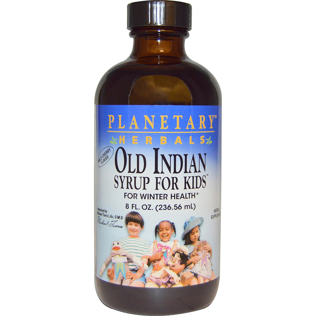 Planetary Herbals, 어린이를 위한 올드 인디언 시럽, 야생 체리 맛, 8 fl oz(236.56 ml)