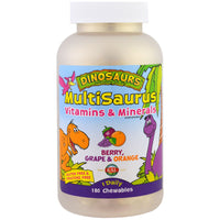 KAL, MultiSaurus, Berry, Grape & Orange, 180 Chewables