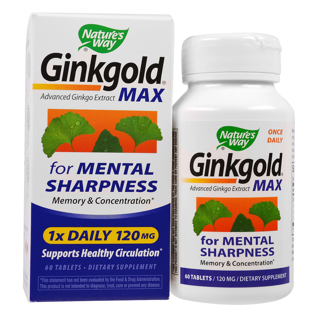 Nature's Way, Ginkgold Max, 120 mg, 60 tabletek