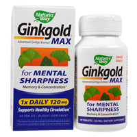 Nature's Way, Ginkgold Max, 120 mg, 60 comprimés