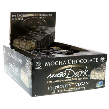 NuGo Nutrition, NuGo Dark, Eiwitrepen, Mokka-chocolade, 12 repen, elk 1,76 oz (50 g)