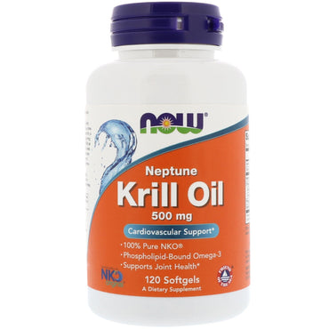 Now Foods, Óleo de Krill Netuno, 500 mg, 120 Cápsulas Softgel