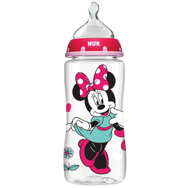 NUK, Disney Baby, Weithalsflaschen, Medium, 0+ Monate, Pink, 3 Flaschen, je 10 oz (300 ml).