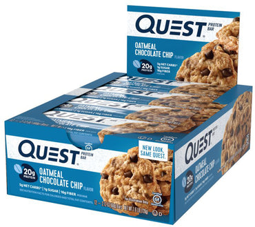 Quest Nutrition QuestBar Protein Bar Aveia Chocolate Chip 12 Barras 2,1 oz (60 g) Cada
