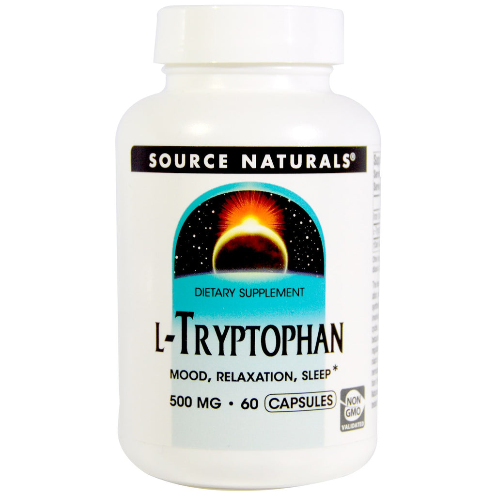 Source Naturals, L-triptofan, 500 mg, 60 capsule