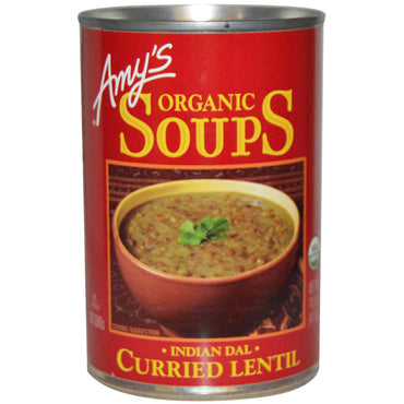 Amy's, スープ、カレーレンズ豆、インドダル、14.5 オンス (411 g)