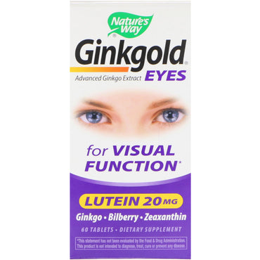 Nature's Way, Ginkgold Eyes, 60 Tabletten