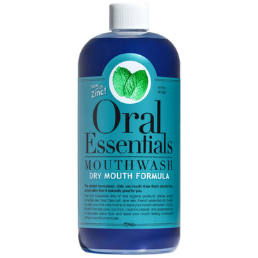 Oral Essentials Mouthwash Tørr Munnformel med sink 16 oz (473 ml)