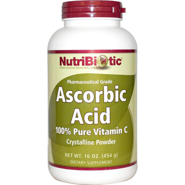NutriBiotic, acide ascorbique, poudre cristalline, 16 oz (454 g)