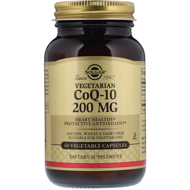 Solgar, vegetarisk CoQ-10, 200 mg, 60 grønnsakskapsler