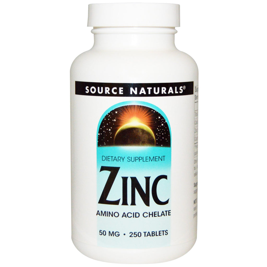 Source Naturals, Zink, 50 mg, 250 tabletter