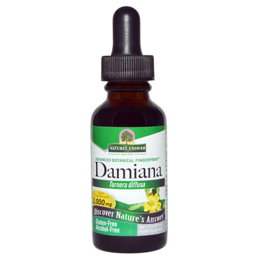 Nature's Answer, Damiana, sin alcohol, 2000 mg, 1 fl oz (30 ml)