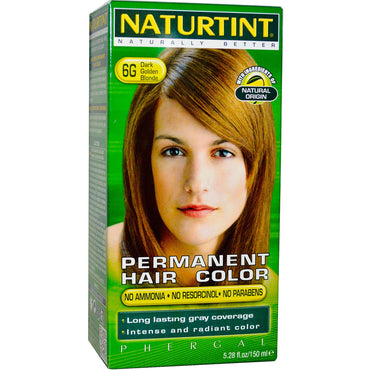 Naturtint, Coloración permanente del cabello, 6G Rubio dorado oscuro, 5,28 fl oz (150 ml)