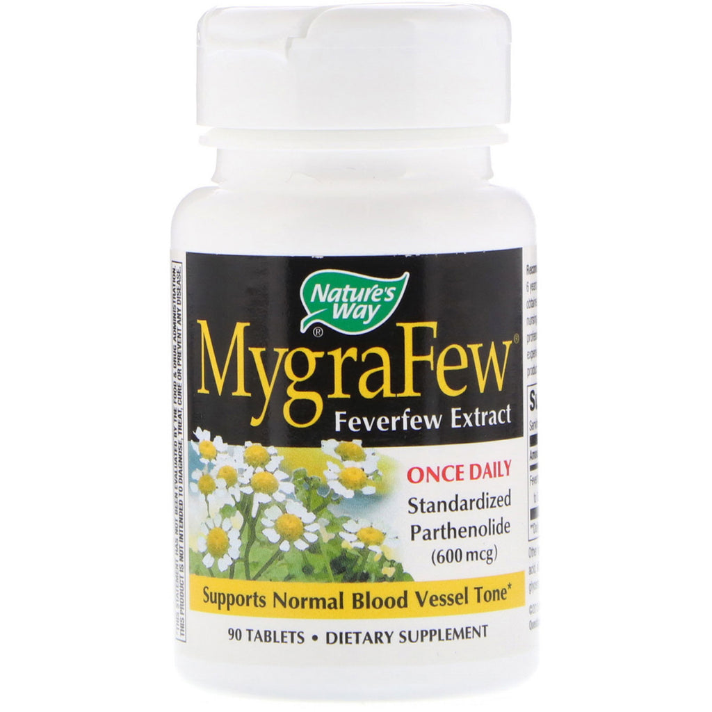Nature's Way, MygraFew, ekstrakt z Feverfew, 90 tabletek