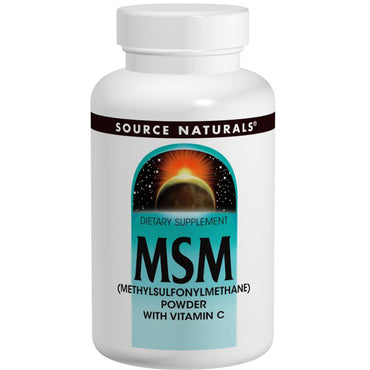 Source Naturals, MSM (Methylsulfonylmethan) pulver, med vitamin C, 8 oz (227 g)