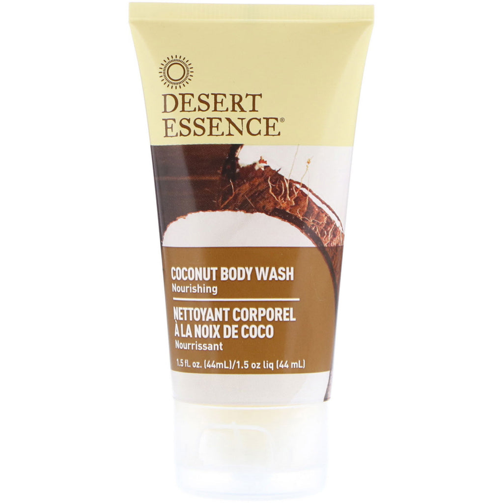Desert Essence, tamaño de viaje, gel de baño de coco, 1,5 fl oz (44 ml)