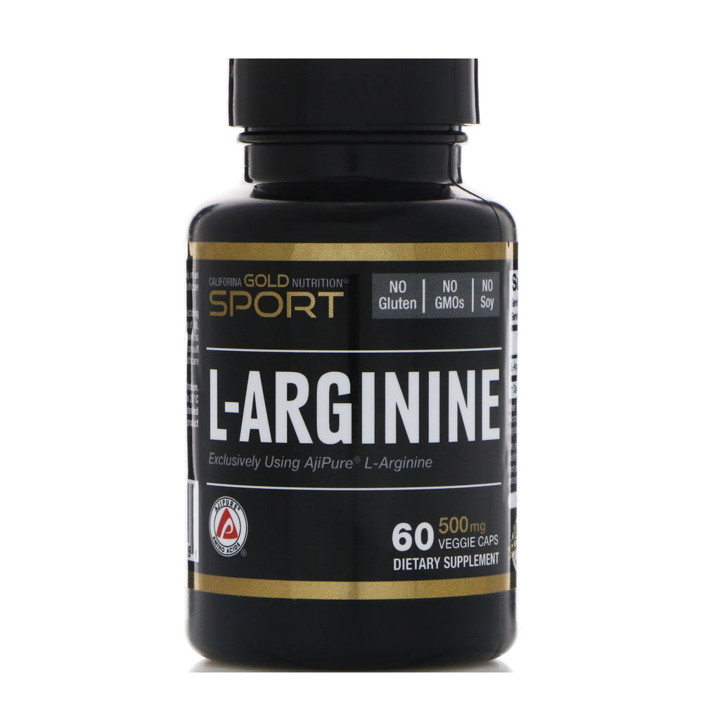 California Gold Nutrition, L-Arginina, AjiPure, 500 mg, 60 Cápsulas Vegetais