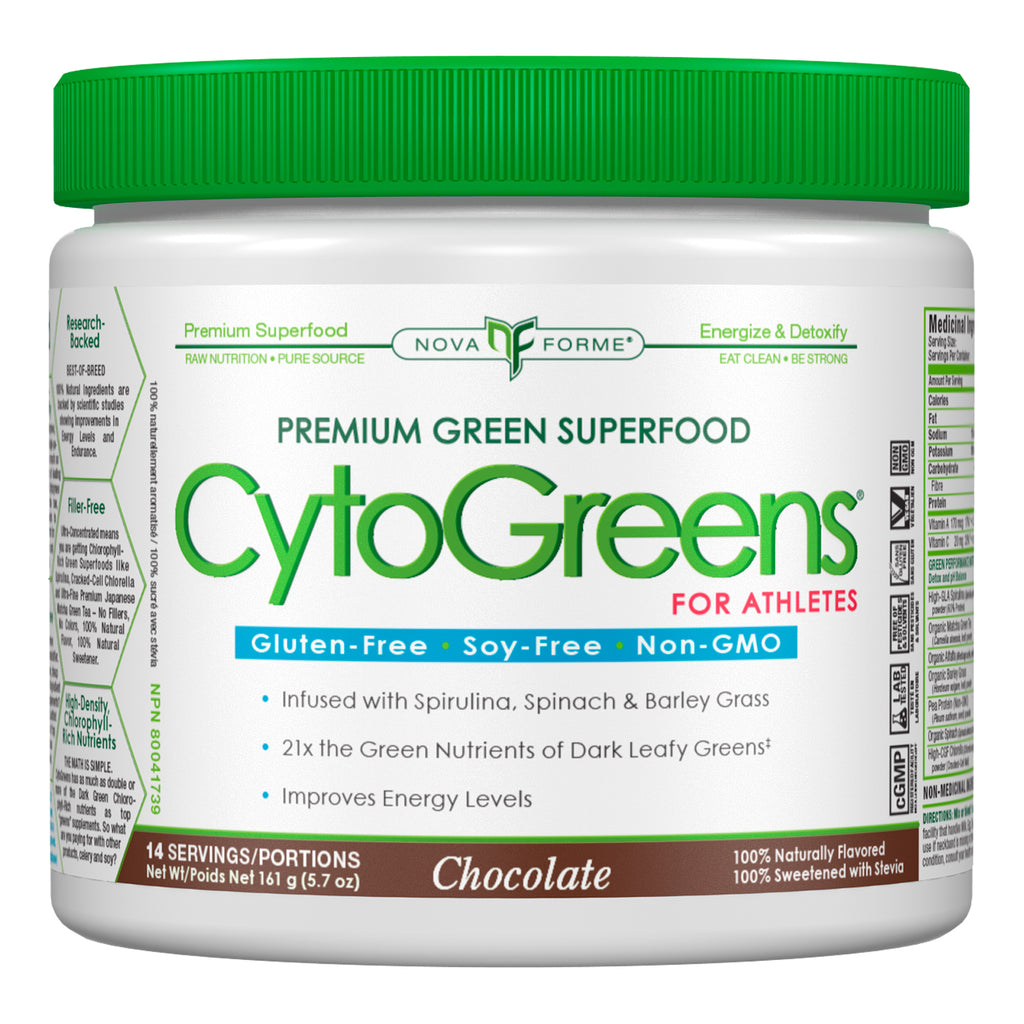 NovaForme, CytoGreens, Superfood verde premium per atleti, cioccolato, 5,7 once (161 g)