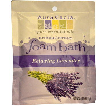 Aura Cacia, Aromaterapi skumbad, afslappende lavendel, 2,5 oz (70,9 g)