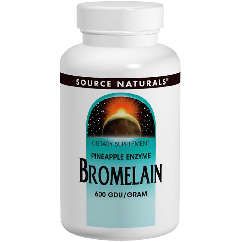 Source Naturals, Bromélaïne, 600 GDU/gramme, 500 mg, 120 comprimés