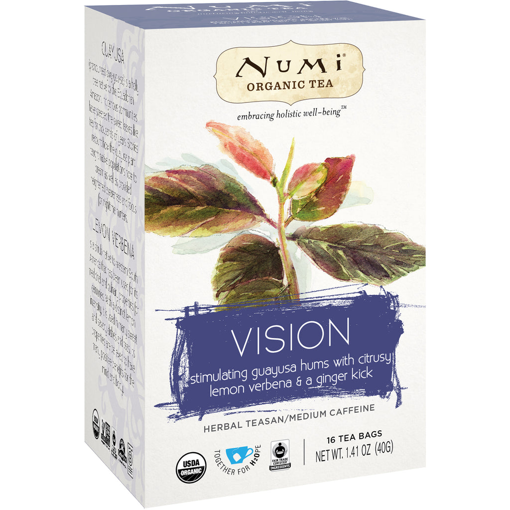 Numi Tea, Chá, Teasan de Ervas, Visão, 16 Saquinhos de Chá, 40 g (1,41 oz)